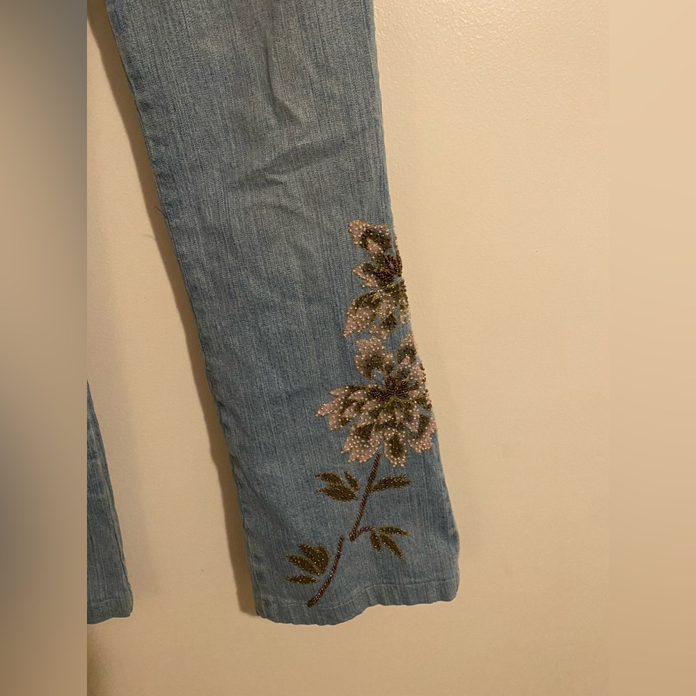 Z. Cavaricci Light Blue Floral Embroidered Jeans - Picture 3 of 10